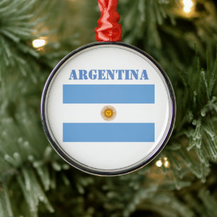 Ornement En Métal Argentine Drapeau Football Football Argentine Bleu