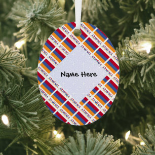 Ornement En Métal Arménie Personnalisation noire avec le drapeau arm