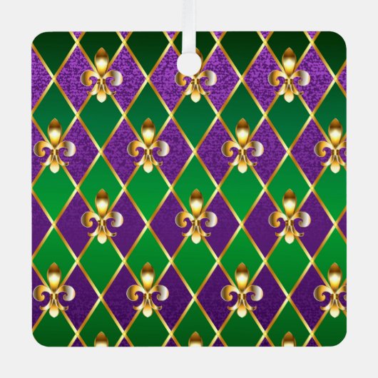 Ornement En Métal Arrière - plan de bijoux Mardi Gras (Recto)