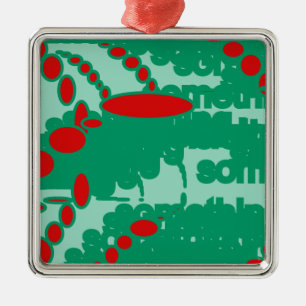 Ornement En Métal art abstrait rouge et vert 1123