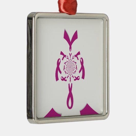 Ornement En Métal Art de sensibilisation au cancer du sein Imprimer (Droite)