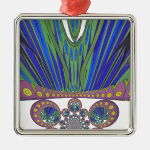 Ornement En Métal Art Décoratif Bleu d'Afrique Design Imprimer