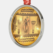 Ornement En Métal Art Ethnique Africain d'or Imprimer (Gauche)