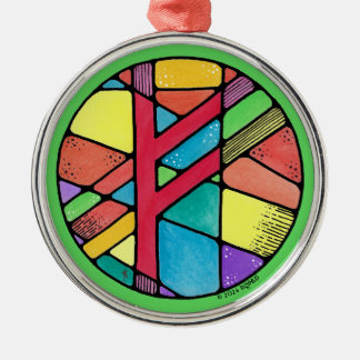 Ornement En Métal Art Nouveau Fehu Rune de richesse