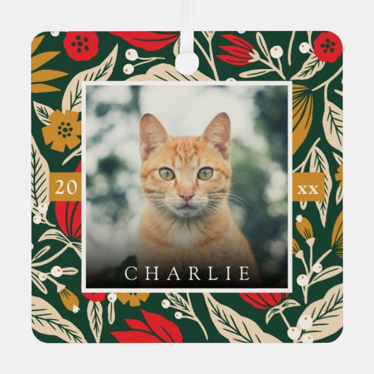 Ornement En Métal Art populaire moderne Floral Animaux de compagnie (Recto)