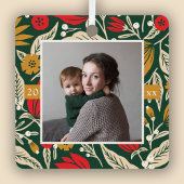 Ornement En Métal Art populaire moderne Floral Photo Noël