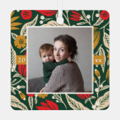 Ornement En Métal Art populaire moderne Floral Photo Noël (Verso)