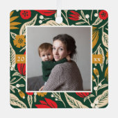 Ornement En Métal Art populaire moderne Floral Photo Noël (Recto)