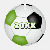 Ornement En Métal athlète de soccer noir vert vif (Verso)