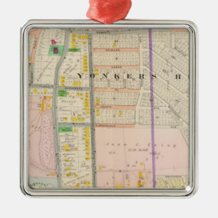 Ornement En Métal Atlas de carte de Yonkers NY