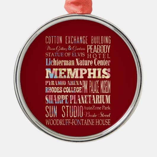 Ornement En Métal Attractions et endroits célèbres de Memphis, (Devant)