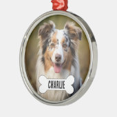 Ornement En Métal Australian Shepherd Custom Chien Photo et nom (Gauche)