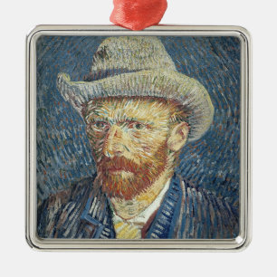 Ornement En Métal Autoportrait de Vincent van Gogh   avec le chapeau