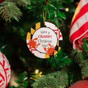 Ornement En Métal Ayez un crabby Noël Hun Personnalisé