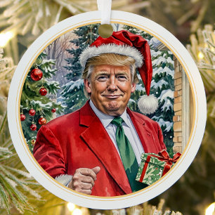 Ornement En Métal Ayez un magnifique Noël Père Noël Trump MAGA