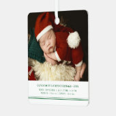 Ornement En Métal Baby First Christmas Birth Stats Faire-part (Avant gauche)