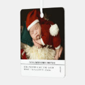 Ornement En Métal Baby First Christmas Birth Stats Faire-part (Avant gauche)