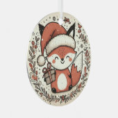 Ornement En Métal Baby First Christmas mignonne Fox (Avant droite)