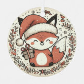 Ornement En Métal Baby First Christmas mignonne Fox (Recto)