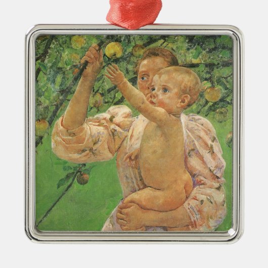 Ornement En Métal Baby Reaching for an Apple par Mary Cassatt (Devant)