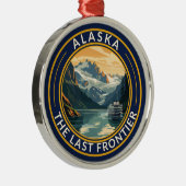 Ornement En Métal Badge d'art de voyage de l'Alaska (Droite)