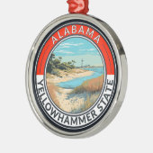 Ornement En Métal Badge d'art de voyage en Alabama (Gauche)