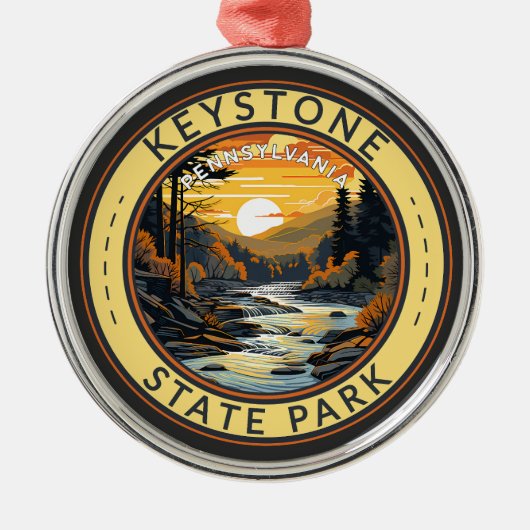 Ornement En Métal Badge d'art de voyage Keystone State Park Pennsylv (Devant)