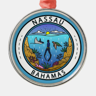 Ornement En Métal Badge de plongée Nassau Bahamas