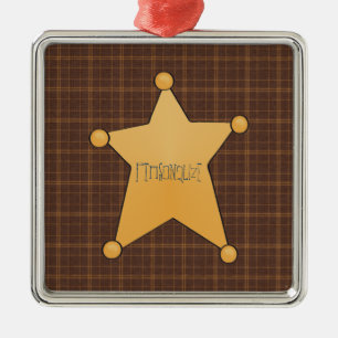 Ornement En Métal Badge du shérif étoilé d'or