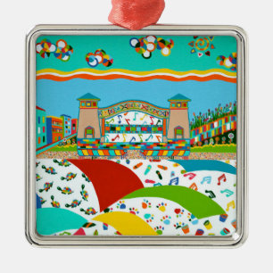 Ornement En Métal Bande Shell de ville d'île de mer