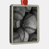 Ornement En Métal Baseball noir et blanc (Droite)