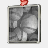 Ornement En Métal Baseball noir et blanc (Gauche)