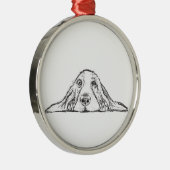 Ornement En Métal basset blanc (Droite)