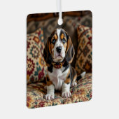 Ornement En Métal Basset Hound Chien Chien Chien Chien Personnalisé  (Avant droite)