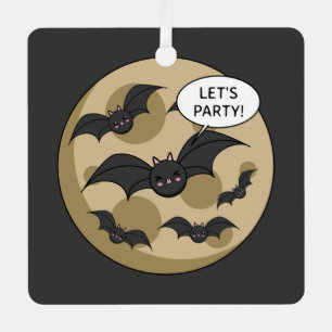 Ornement En Métal Bats Having Party on Full Moon