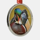 Ornement En Métal Beau canard à bois dans l'étang (Droite)