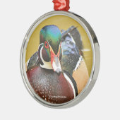 Ornement En Métal Beau canard à bois dans l'étang (Gauche)