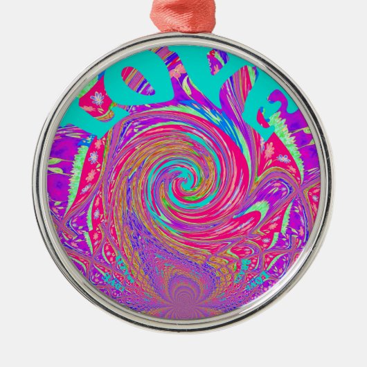 Ornement En Métal Beau Extraordinaire Love Whirl Texte Art Imprimer (Devant)