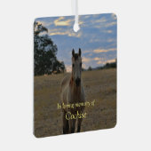 Ornement En Métal Beau Horse Sympathy Memorial Personnalisé Photo Me (Avant droite)