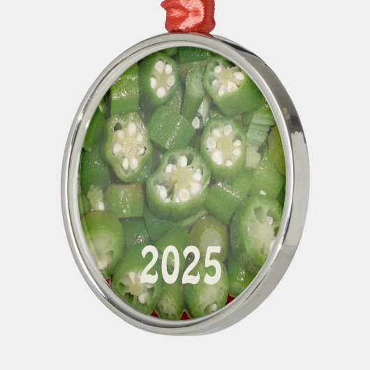 Ornement En Métal Beaucoup d'ornement Okra coupé en tranches (Gauche)