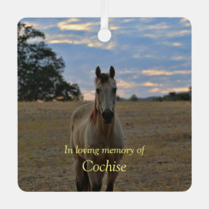 Ornement En Métal Beautiful Horse Sympathy Memorial Custom Photo Met