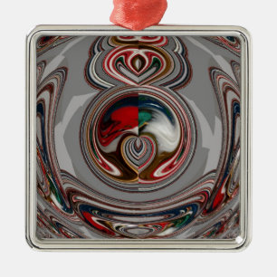 Ornement En Métal Beaux Coeurs de Noël Fêtes Couleurs de saison