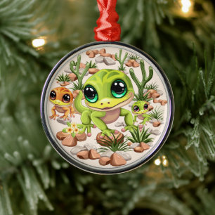 Ornement En Métal Bébé Geckos jote personnages de dessin