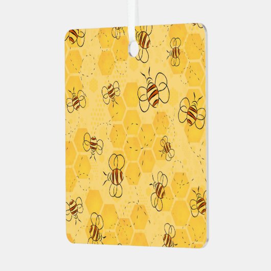 Ornement En Métal Bee Buzzing Honey Bees mignonne (Avant gauche)