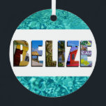 Ornement En Métal Belize Tropical Beach Blue Ocean Christmas<br><div class="desc">Montrez à tous votre amour pour le pays du Belize avec cet ornement de Noël contenant des photos d'Ambergris Caye,  Caye Caulker,  et des ruines mayas imposées sur un arrière - plan bleu tropical de l'océan.</div>