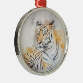 Ornement En Métal Belle peinture sur tigre du Bengale (Droite)