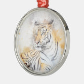 Ornement En Métal Belle peinture sur tigre du Bengale (Gauche)