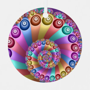 Ornement En Métal Belles couleurs arc-en-ciel Art fractal Abstrait