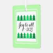 Ornement En Métal Belles rangées d'arbres de Noël verts Joie Année p (Avant gauche)
