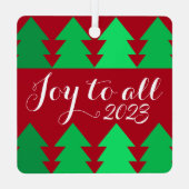 Ornement En Métal Belles rangées d'arbres de Noël verts Joie Année p (Verso)